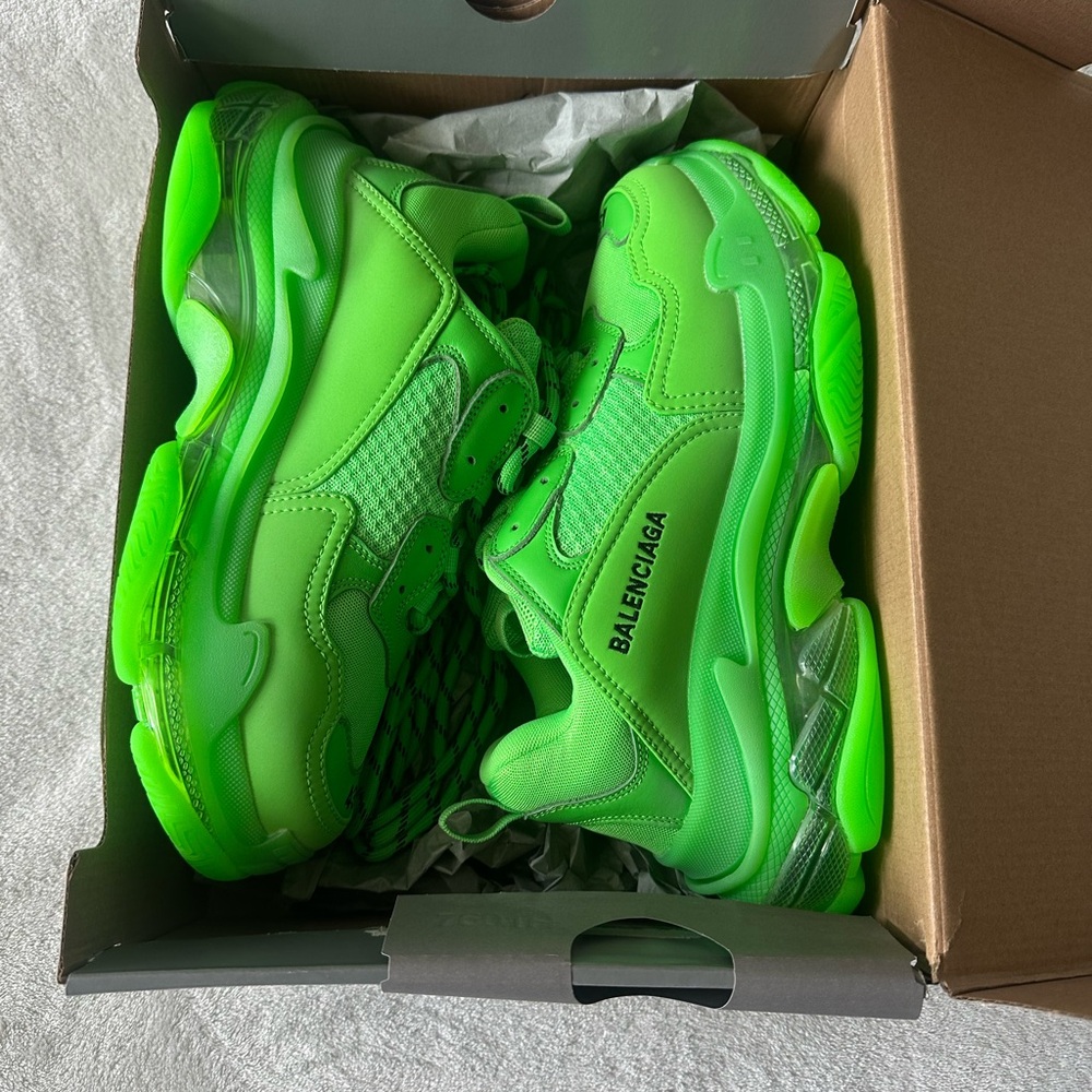 Balenciaga Triple S Neon Green Sneakers